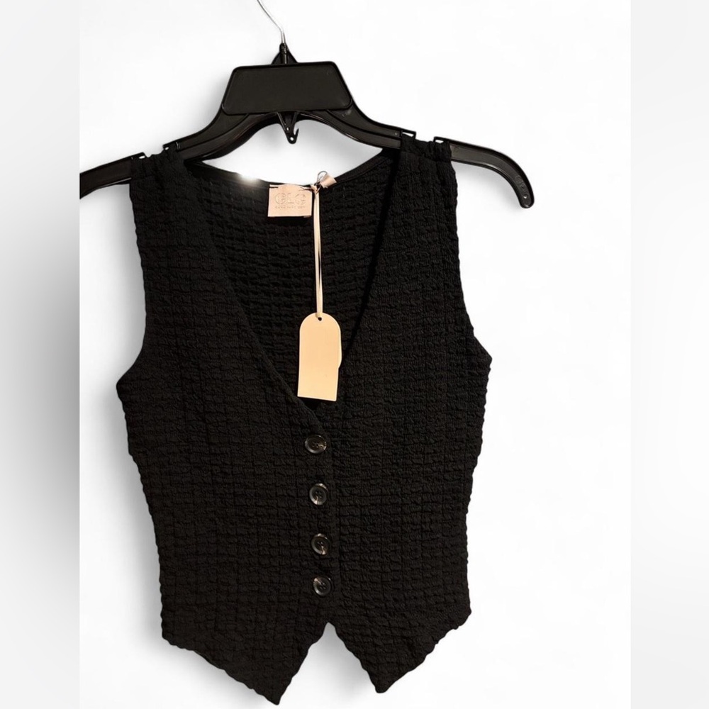 Black Sleeveless Crochet Top